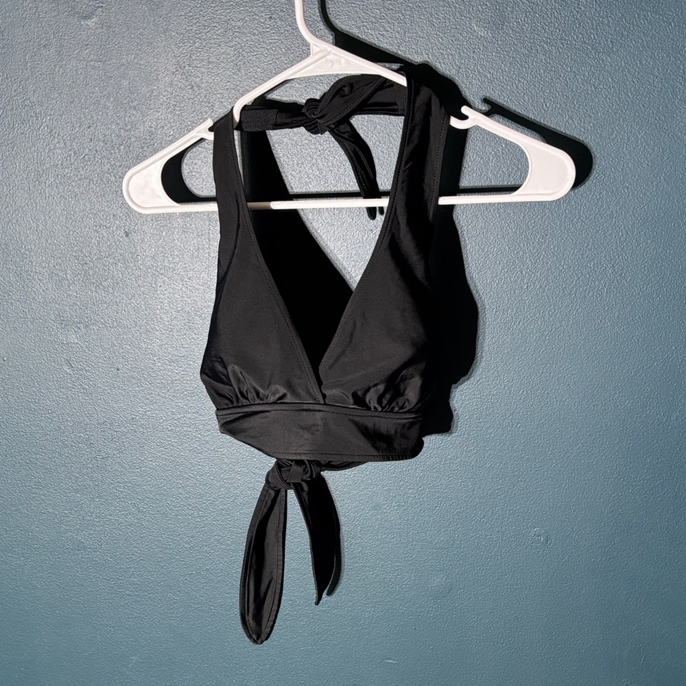 Sleek Black Halter Tie Bra